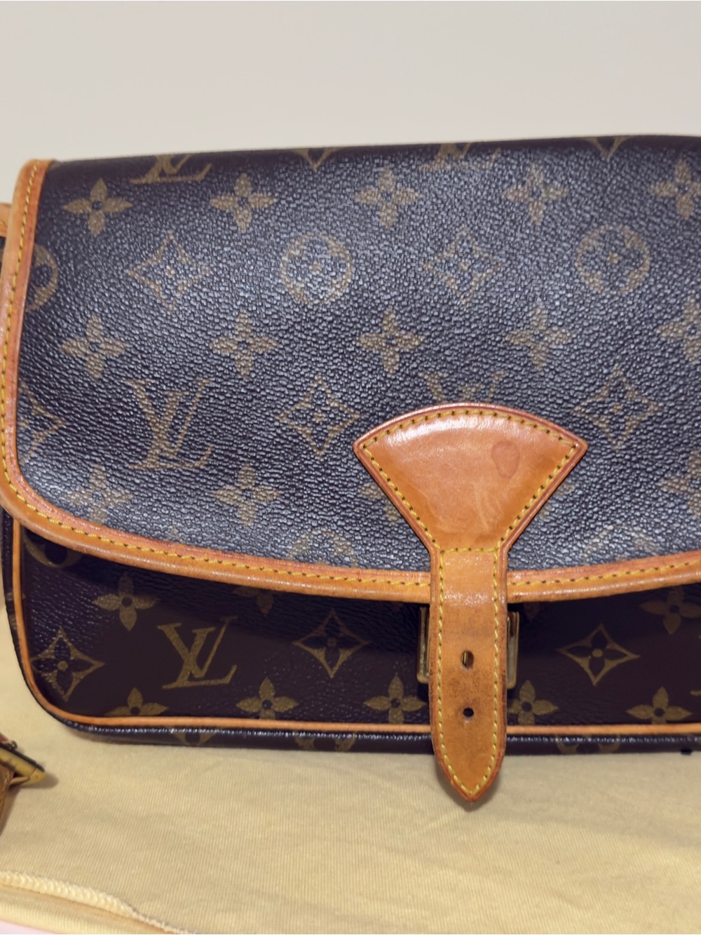 Louis Vuitton Monogram Canvas Messenger Bag in Brown and Tan